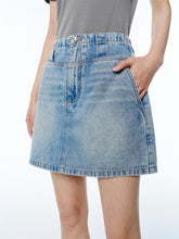 Women's High-Waisted A-Line Denim Skort